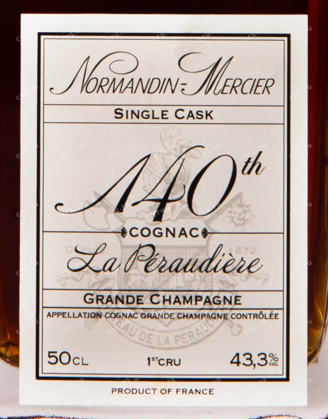 Коньяк Normandin-Mercier La Peraudiere Brut de Fut  Grande Champagne 0.5 л